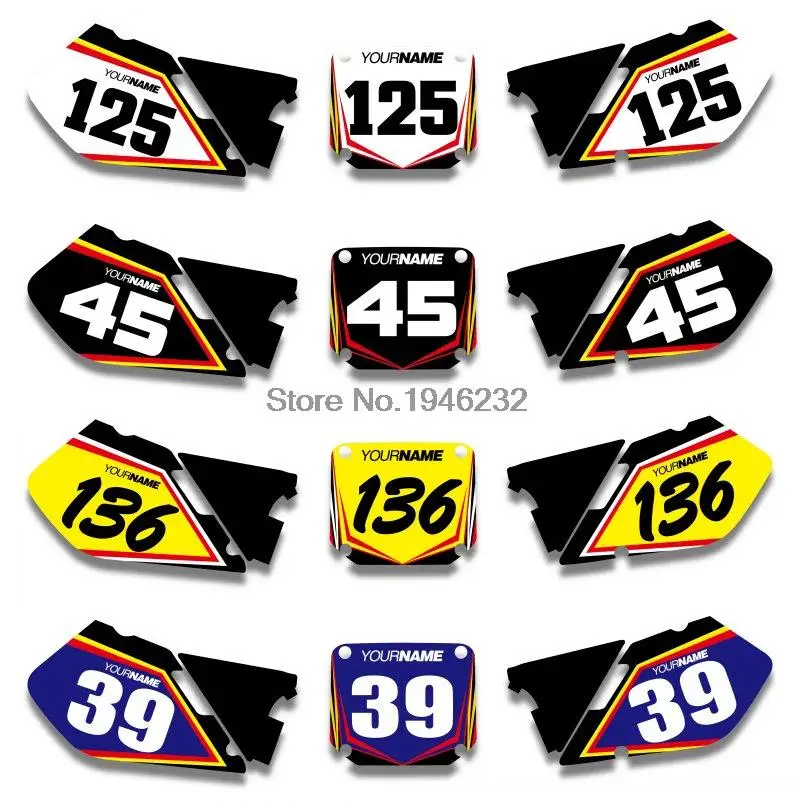 NICECNC Custom Number Plate Background Graphics Sticker & Decal For Suzuki RM125 RM250 1996 1997 1998 RM 125 250 | Автомобили и