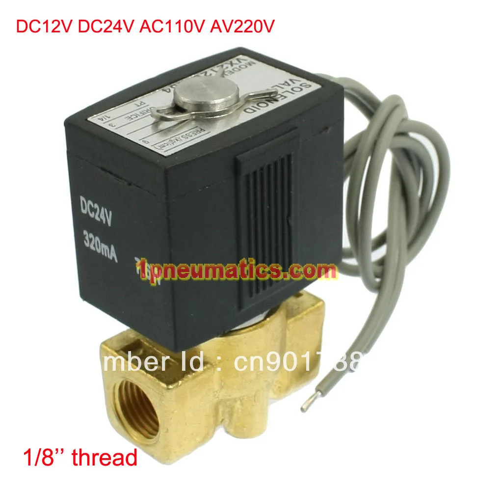 

Free Shipping 1/8" Female Thread Electric Solenoid Valve B20N 12V DC Air Gas Diesel VX2120-06 DC24V/AC110V or AC220V as Option