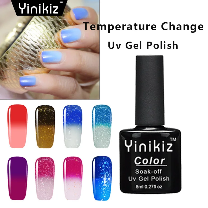 

Yinikiz Chameleon Gradient Color UV LED Gel Nail Polish Thermo Gel Varnishes Lacquer Temperature Change Manicure