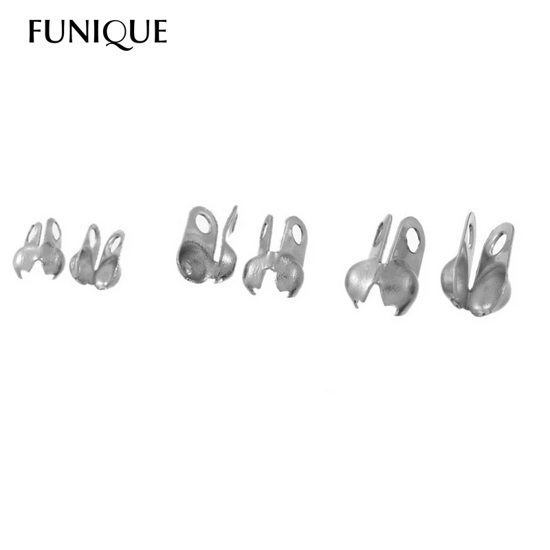

FUNIQUE 50PCs Silver Tone Stainless Steel Bead Buckles Bead Chain Diy Fashion Fine Jewelry Findings Accessories