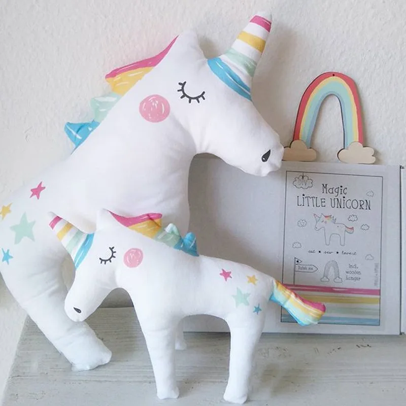 RAINBOX New Unicorn Plush font b Toy b font Cute Sleeping Pillow Soft Stuffed Plush Animals
