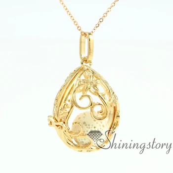 

teardrop openwork varomatherapy necklace diffuser necklaces wholesale perfume jewelry essential oils diffuser necklace metal