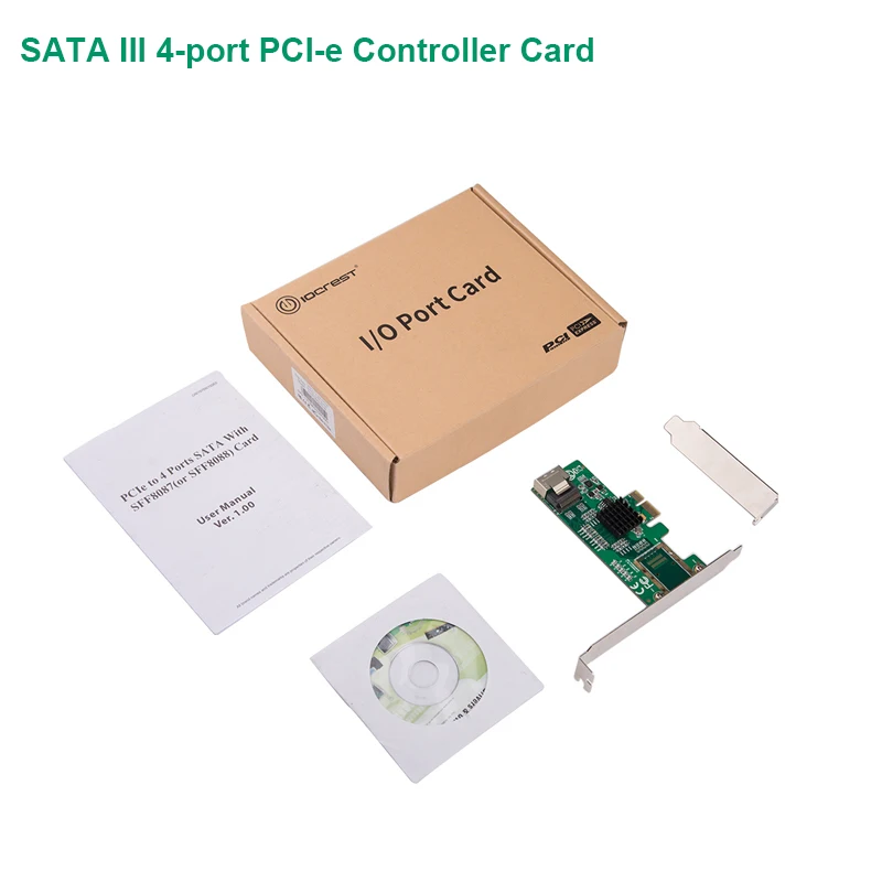 SATA III 4 порта PCI-e Card контроллер с полной и низкой профильные кронштейны Marvel 88SE9215 чипсет