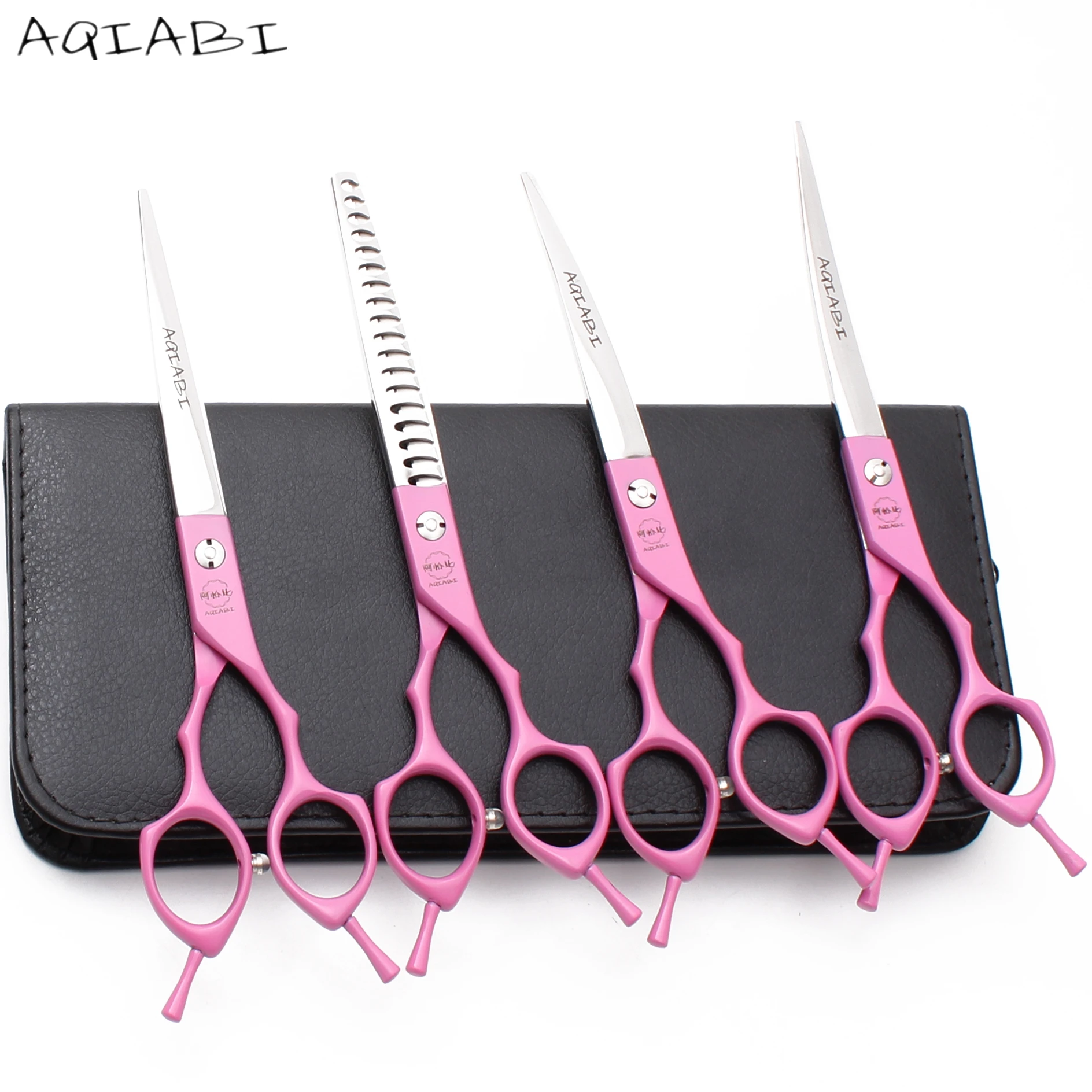 

A3009 7.0'' Japan 440C AQIABI Professional Grooming Scissors Pet Shop & Home Dogs Cats Animals Hair Shears Haircut Scissors Suit