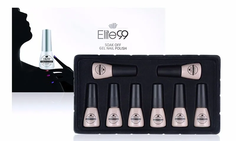 Elite99 7 мл; Гель-лак для ногтей, СВЕТОДИОДНЫЙ УФ-лак Sake off Top Coat, базовый гель высокого качества, 2 шт./партия, длинный прочный верх и базовое пальто