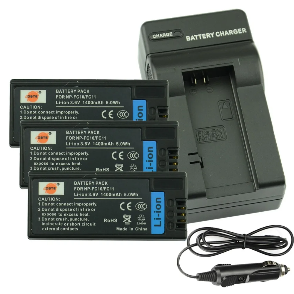 

DSTE 3PCS NP-FC10 Rechargeable Battery + Travel and Car Charger For SonyDSC-F77 DSC-FX77 DSC-P2 DSC-P3 DSC-P5 DSC-P7 Camera