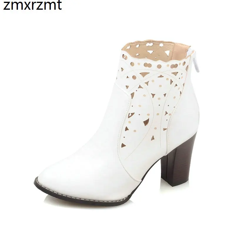 

2019 women fashion women boots spring autumn women shoes 8cm high heel casual shoes lage size 32-43 it`s black white and gray