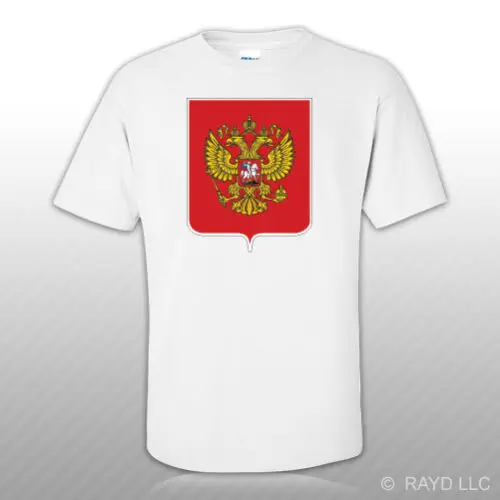 

Russian Coat of Arms T-Shirt Tee Shirt Free Sticker Russia flag RUS RU