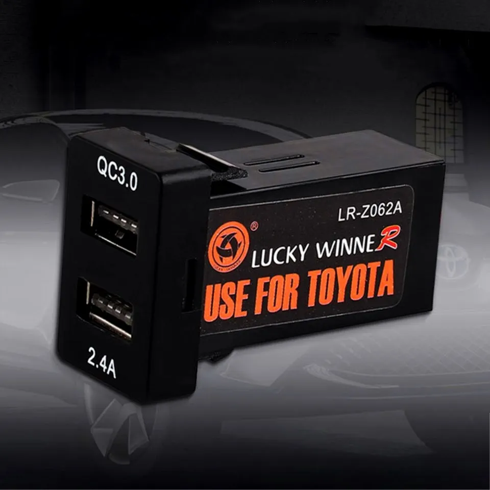 Двойное зарядное устройство USB qc3.0 Быстрая зарядка TOYOTAcorolla vios rav4 camry пустой