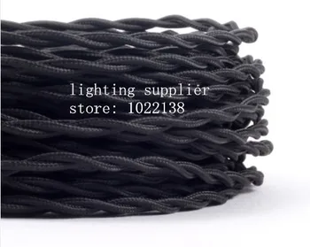 

3 cores different colors braided textile fabric cable 3*0.75mm cloth coated silicon cable DIY vintage pendant lamp cloth wire