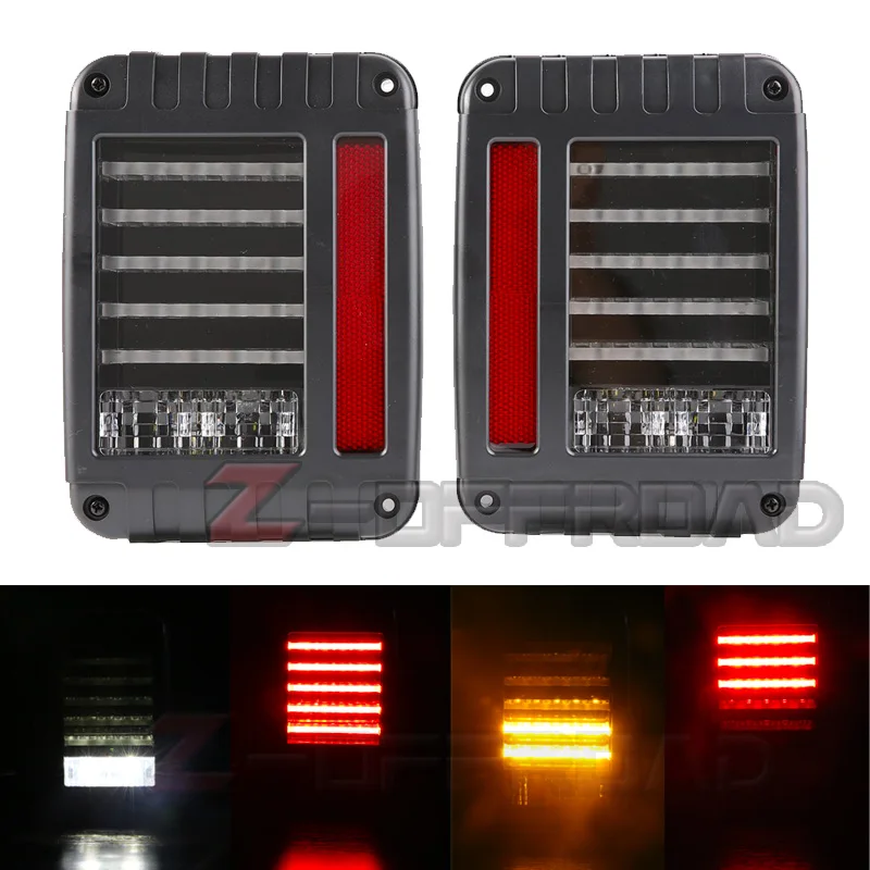 

For Jeep Wrangler JK 2007~2016 Tail Lights with US&EU Version Offroad Taillights with Running,Reserve,Brake,Turn Signal Lamps