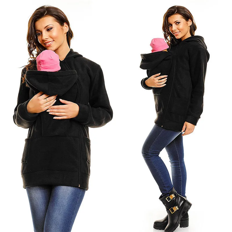 Women Women's Baby Carrier Jacket Kangaroo Warm Maternity Outerwear