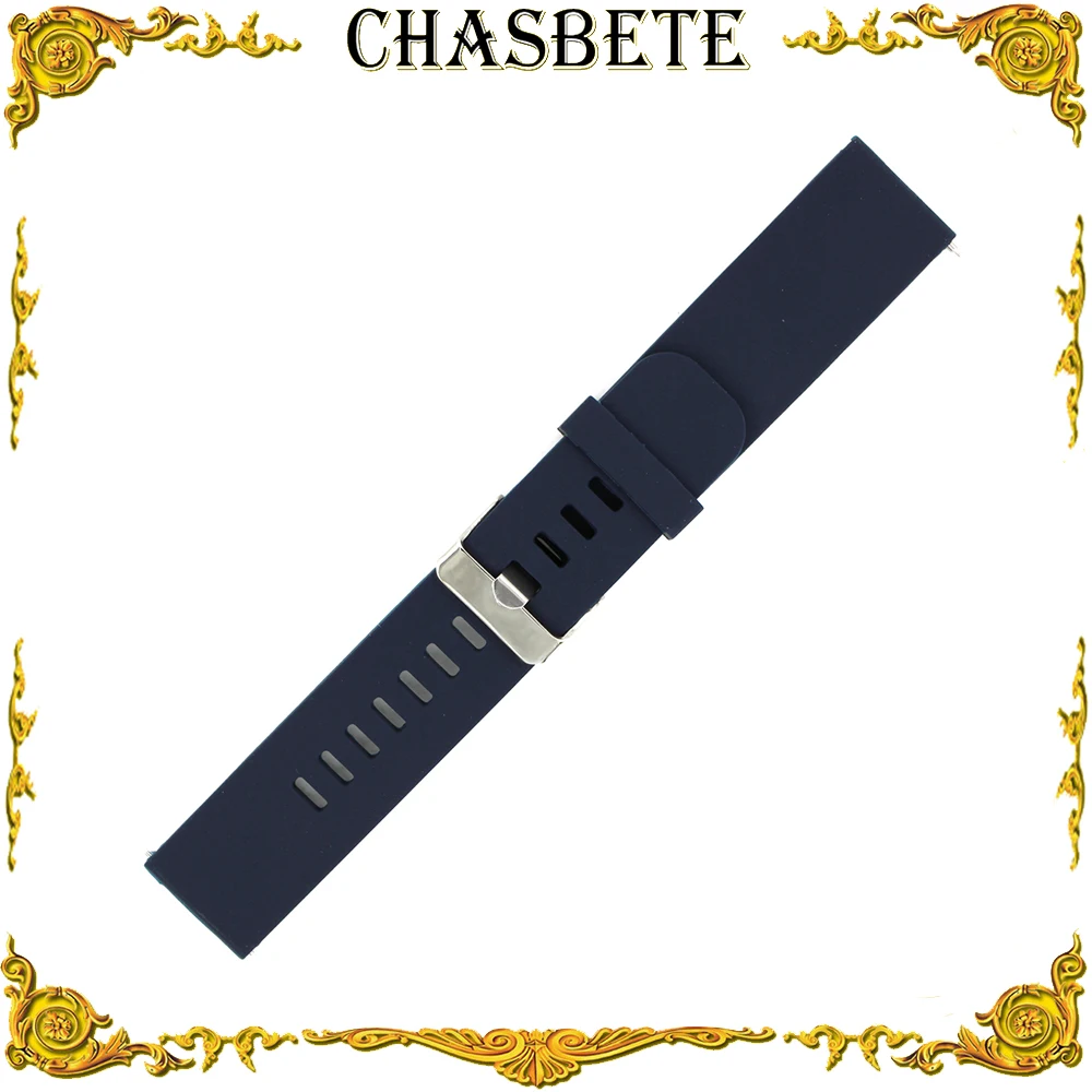 

22mm Silicone Rubber Watch Band for Asus ZenWatch 1 2 Men WI500Q WI501Q Quick Release Resin Strap Wrist Loop Belt Bracelet Black