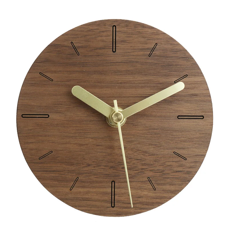 Japan Style 5 inches Mute Wood Wall Clock Needle Table Pendulum Clock Creative Cesign Home Office Decoration Living Room Watch