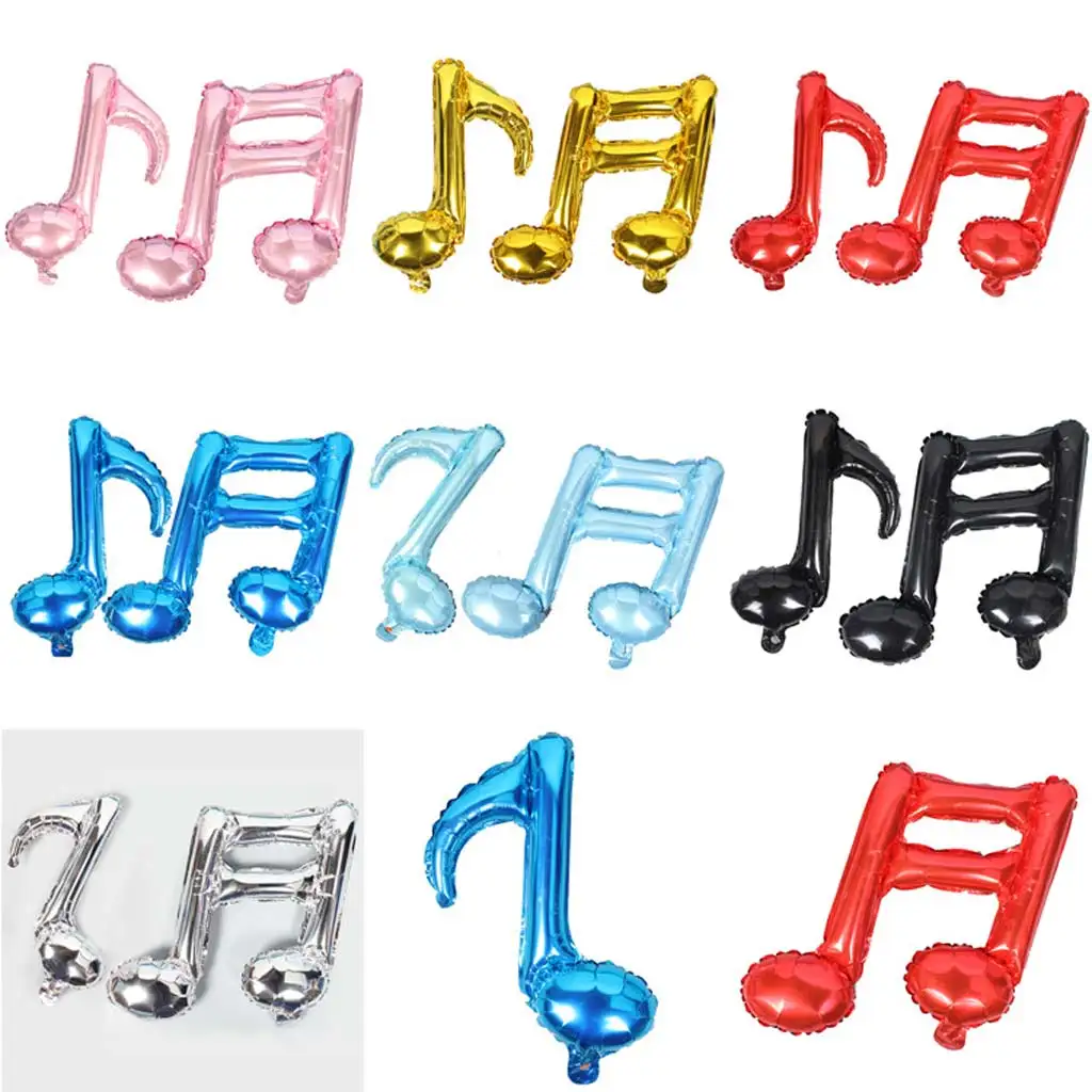 10pcs Novelty Double Music Note Foil Balloons Prom Dance Band Musical Festive Party Balloon Decoration |