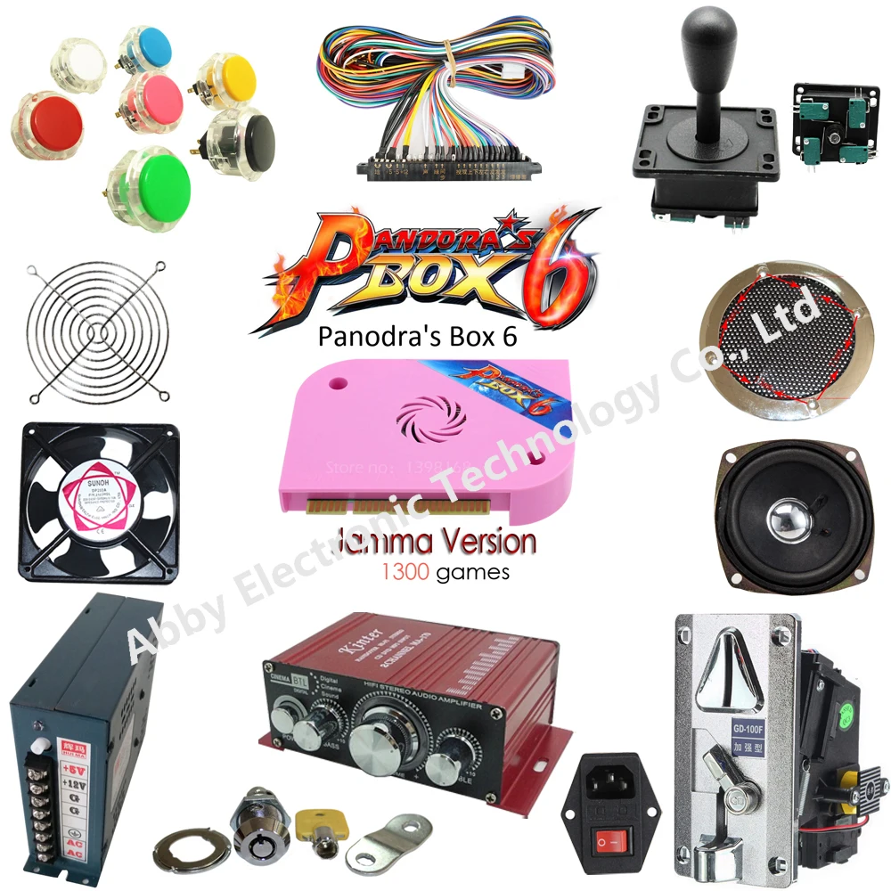 

Arcade parts Bundles kit With Pandora Box 6 Long shaft Joystick button Microswitch Jamma Harness using a arcade game machine