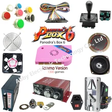 Arcade parts Bundles kit With Pandora Box 6 Long shaft Joystick button Microswitch Jamma Harness using a arcade game machine arcade parts bundles with pandora box 4s 815 in 1 arcade game board 16a power supply long shaft joystick buttons jamma harness