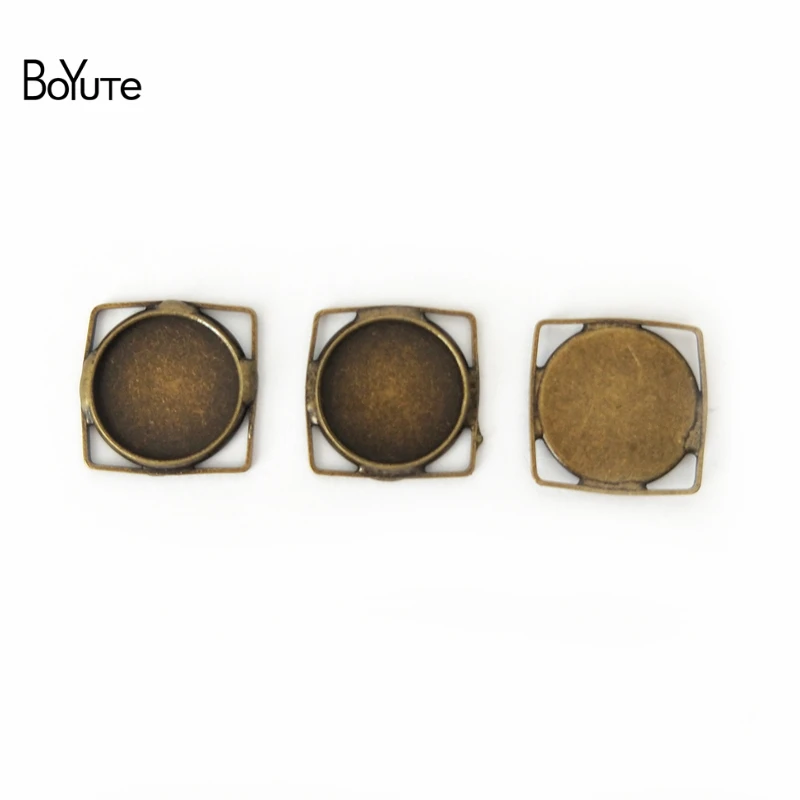 

BoYuTe 20Pcs 12MM Cabochon Setting Square Shaped Antique Bronze Silver Plated Cameo Cabochon Base DIY Jewelry Findings