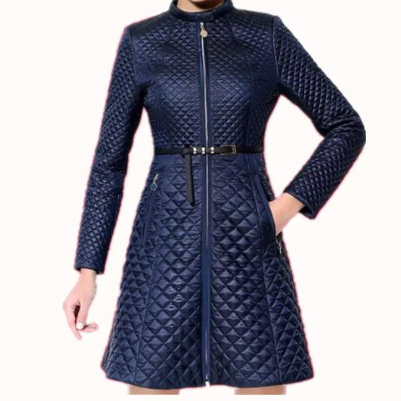 Mince Mode Black Taille Coton Hiver 2018 Manteau Grande Britannique Veste wine blue Femmes 3xl Automne En xOERAqX