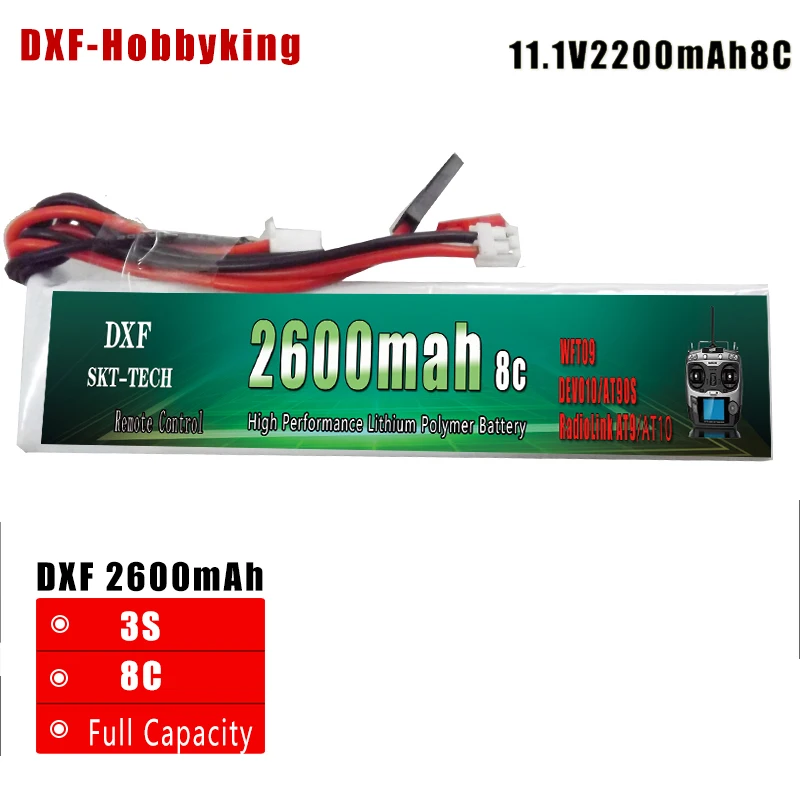 2017 DXF Power 1 шт. Rc lipo батарея 11 В 2600 мАч 8C 3S 3PK передатчик батареи для радиоуправляемой модели GT2 GT3B оптовая