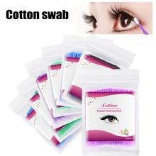 100 шт Одноразовые наращивания Ресниц Микро Кисти глаза макияж Чистящая палочка Мини щетки FM88