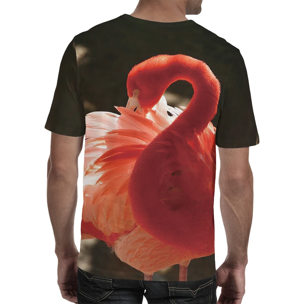 2019 Flamingo 3d T shirt Print Bird Animal Short Sleeve Summer Top Tees O-neck Flamingo Paintings  Men T-Shirt Mens Fashion