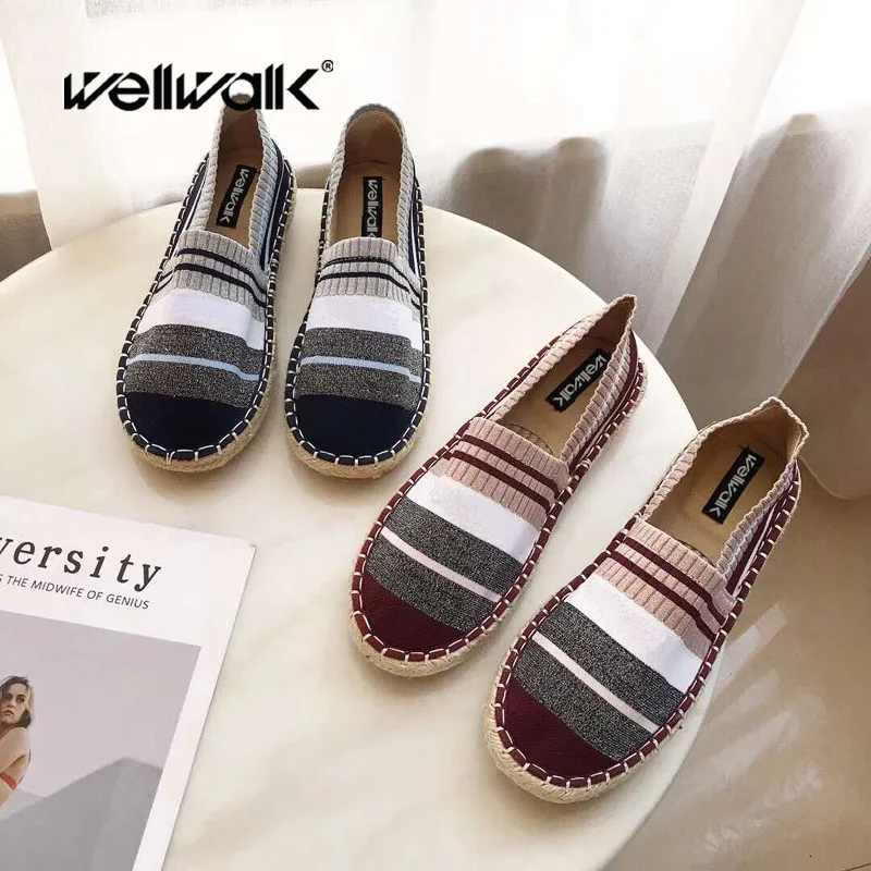 Stretch Fabric Mocassim Shoes Women Loafers Slip On