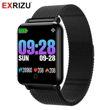 EXRIZU M19 Нержавеющая сталь ремень Спортивная Мода Смарт умный браслет в виде часов HD Экран сердечного ритма крови Давление Шагомер монитор