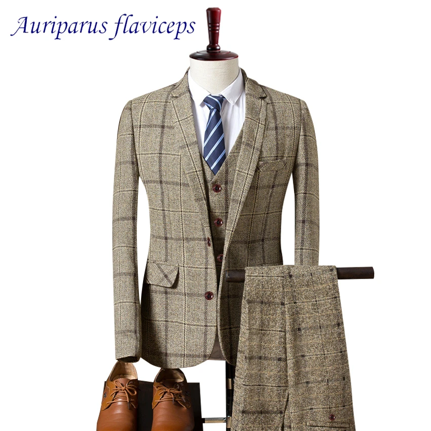 Costume A Carreaux Costume Homme A Carreaux Blazers Comme Marie Tuxedos Verifier Costume Homme Sur Mesure Costume Homme Tweed Homme Vetements Veste Pantalon Gilet Aliexpress