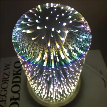 

LED Glass Tree Flower Starburst Shaped Wooden Base Night Light USB Power Desk Table Book Lamp Cafe Bar Home Decor DC 5V
