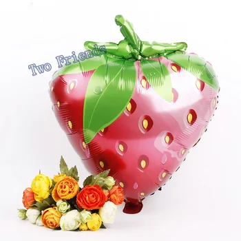

50pcs/lot Strawberry fruit foil balloon fruit theme party supplies inflate ball toys festival birthday party decorations kids