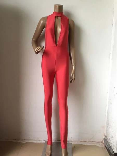 Летний женский сексуальный без рукавов с круглым вырезом на молнии vestidos длинный бандажный комбинезон с открытой спиной Вечерние боди оптом