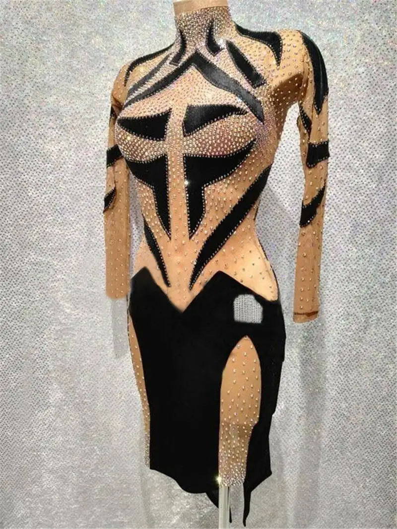 

GOODANPAR 2018 Hot Latin Dance Dress Standard Women Latin Skirt Stage Dance Wear Salsa Rumba Latin Dress Customized Costume