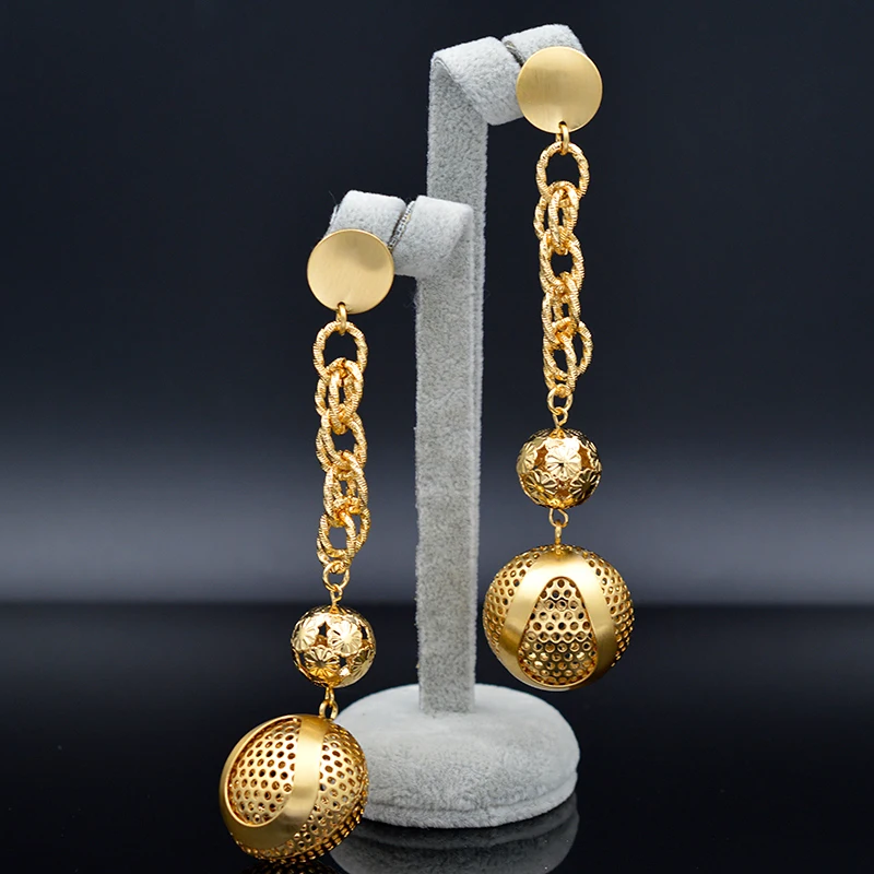 

Sunny Jewelry Vintage Jewelry Big Round Earrings For Women Long Drop Dangle Earrings Ball Earrings Hanging Earrings For Wedding