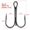 50pcs/lot Sharp Fishing Hook 2-10# High Carbon Steel Treble Hooks Fishing Tackle  Round Bent Treble Saltwater Bass Tools Pesca ► Photo 3/6