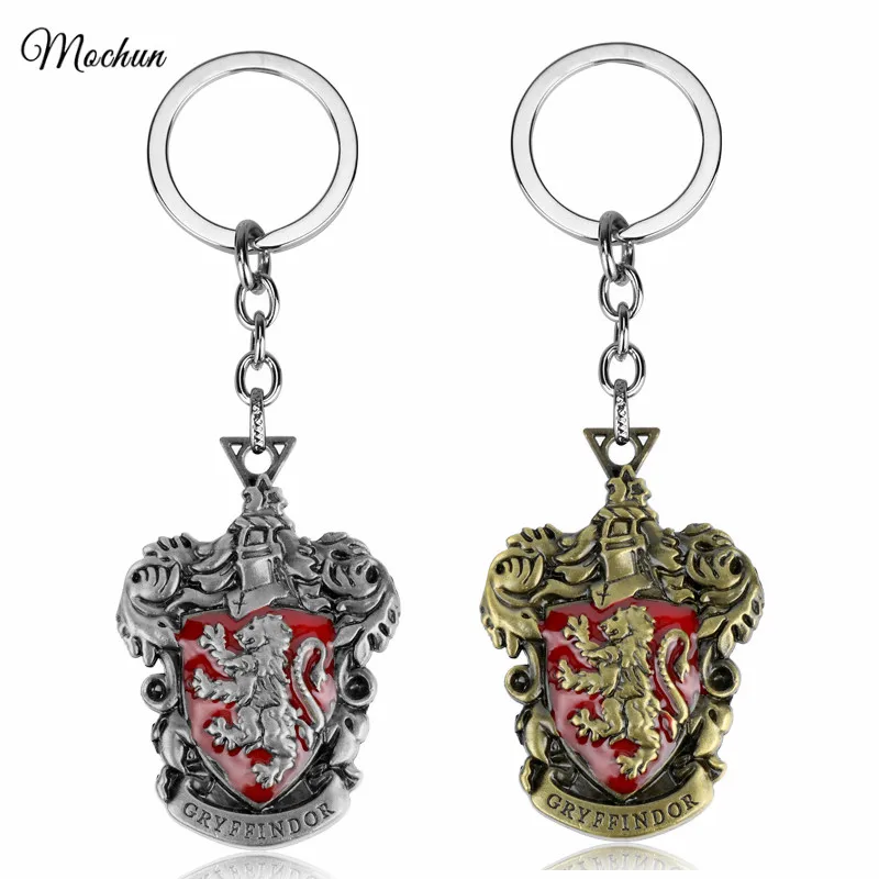 

MQCHUN 2017 Hogwarts School Slytherin Gryffindor Hufflepuff Ravenclaw Enamel Crest Keychain Keyring chaveiros Horcrux Key Chains