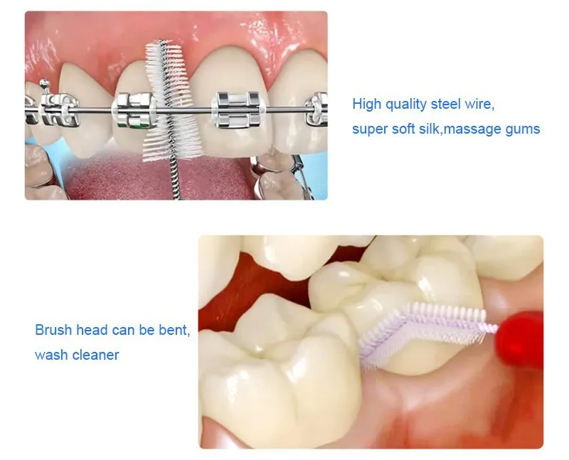 50 шт Стоматологические Одноразовые PP межзубные щетки зуб палочки щетки стоматологический уход за здоровьем случайный цвет