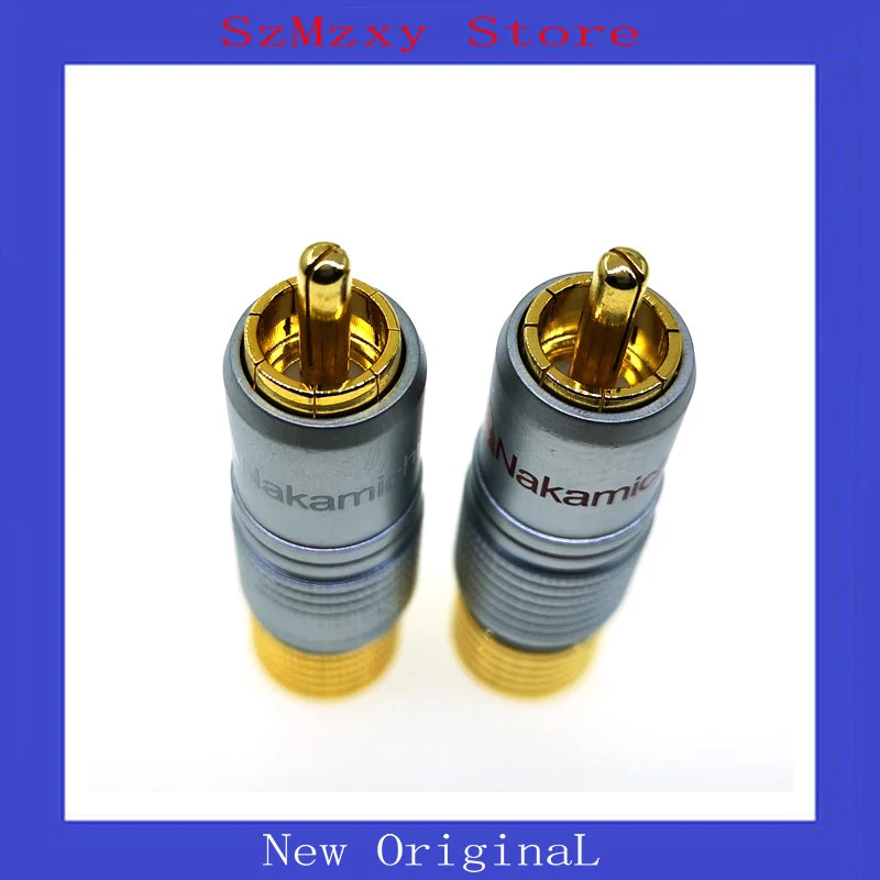 

1PAIR=2PCS New 24K Gold Nakamichi RCA Plug Audio Cable Speaker Connector