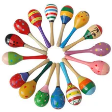 Горячая распродажа, детская большая погремушка/деревянный песочный молоток/Кабаса/Марака для малышей, Мультяшные музыкальные игрушки, обучающая игрушка