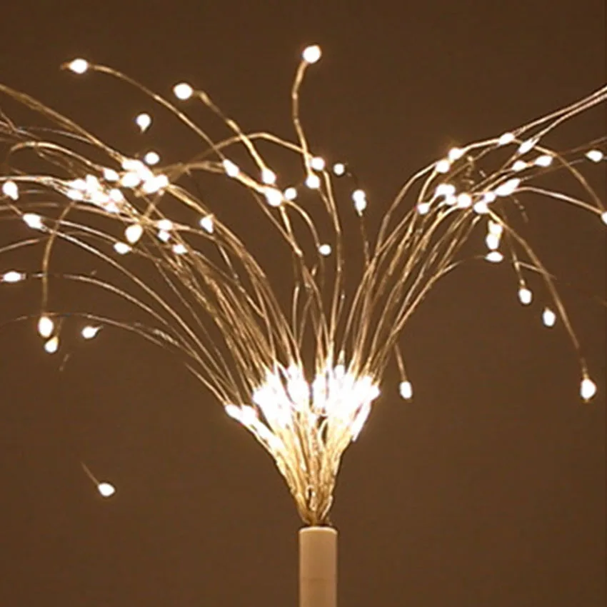 120Leds Copper Wire Firework LED String Light Remote Control Hanging Fairy String Lamp Christmas Party Bottle Decoration Lights (20)