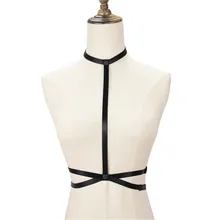 Простой Топ жгут гот клетка бюстгальтер ремни Для женщин Рабство Женское Белье Эластичный костюм талии проводов Ремни черный