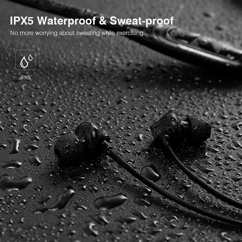 Lewinner W1 шейным Bluetooth наушники с микрофоном IPX5 водонепроницаемые спортивные