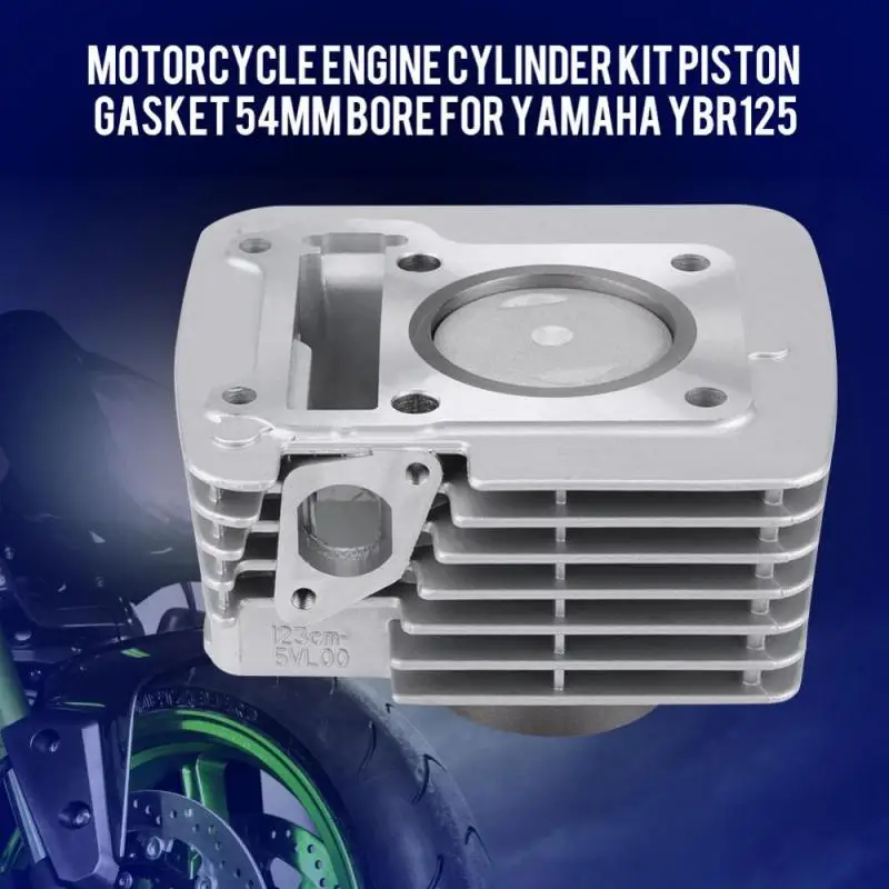 Motorcycle Engine Cylinder Kit Piston Gasket 54mm Bore for Yamaha YBR125 YBR 125 Engine цена Motorcycle Engine Cylinder Kit Piston Gasket 54mm Bore for Yamaha YBR125 YBR 125 Engine цены онлайн
