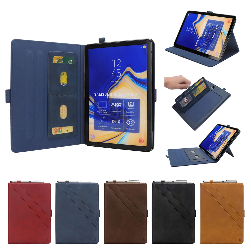 Чехол для планшета для Samsung Galaxy Tab S4 10,5 дюймов SM-T830 SM-T835 Многофункциональный из искусственной кожи многочисленный карты защитный чехол с откидной крышкой и крышка