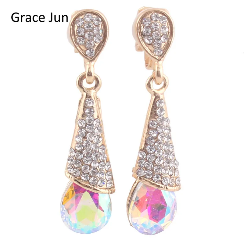 fashion gold plated drop earring no pierced for women  (9)