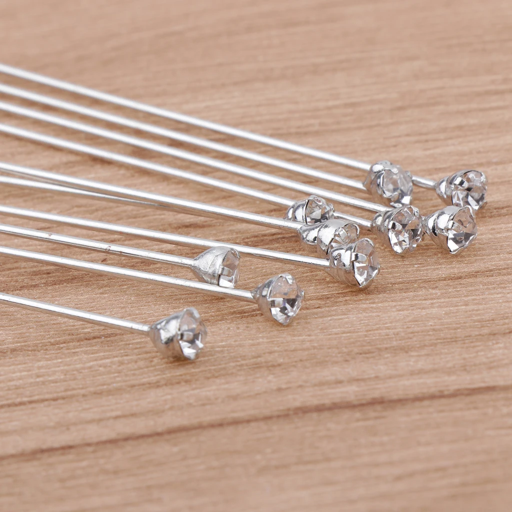 10pcs Lapel Pins for Men Crystal Pin for Wedding Boutonniere Stick Boutique