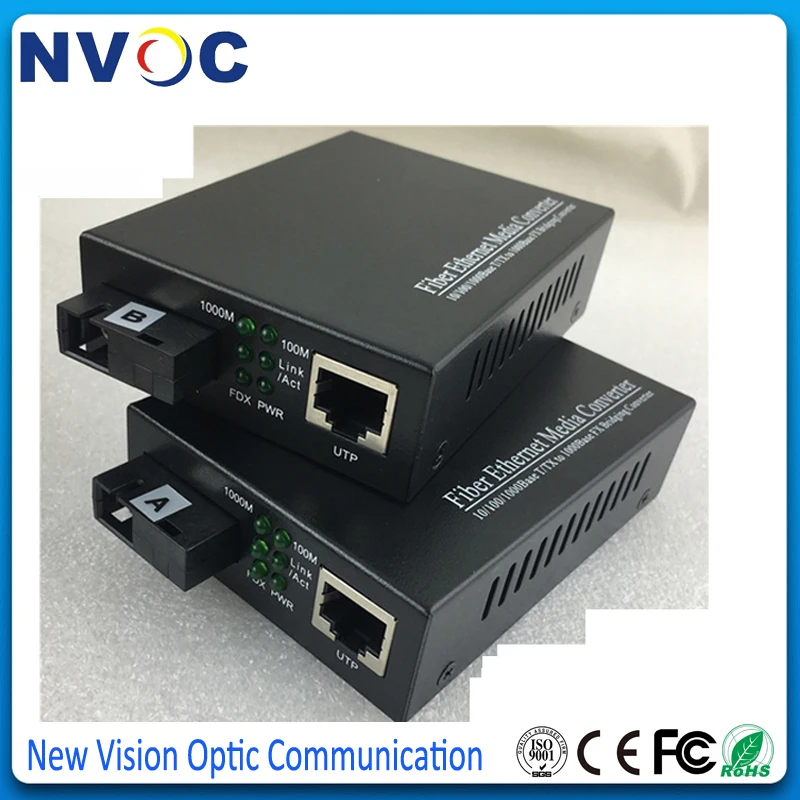 Медиаконвертер SM SX Gigabit Ethernet Fiber одноволоконный одномодовый 1310/1550 1RJ45 20 км SC
