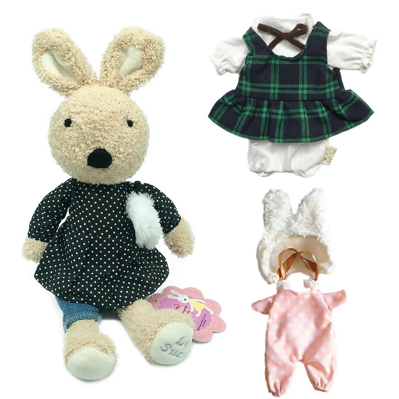 Милый кролик Зайка плюшевые куклы с сменной одеждой чучело мягкие игрушки для детей девочек детские игрушки подарки на год - Цвет: Style 12