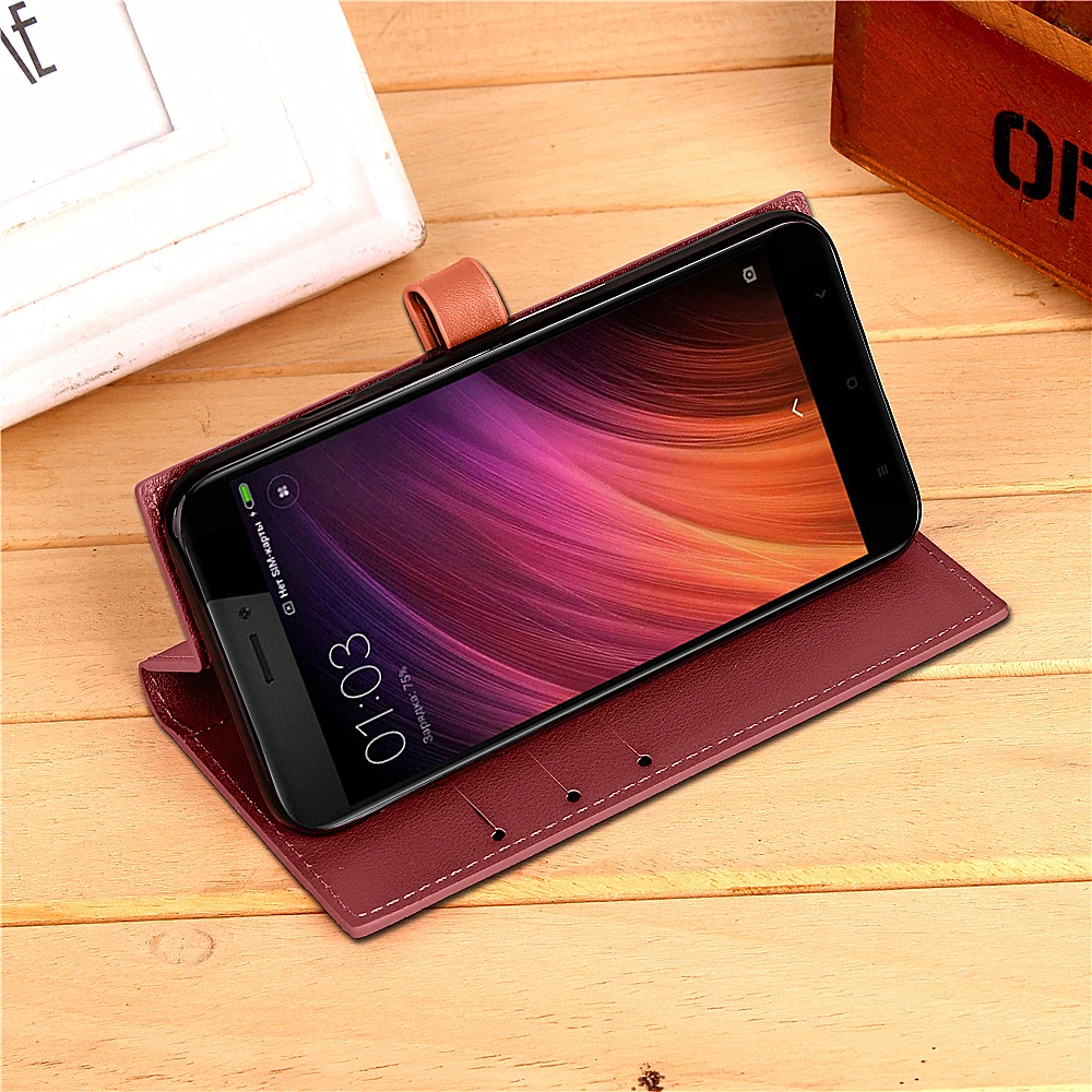 Best Wallet Case For Xiaomi Redmi 4,Luxury Leather Cover With Magnetic Stand Card Holder Case For Xiaomi Redmi 4 4X Folio Flip Case 16
