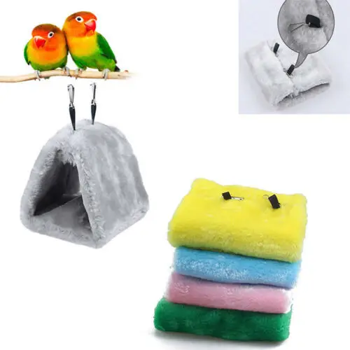 Winter Bird Plush Hut Tent Hanging Bed Nest Cage Hammock For Parrot Parakeet US